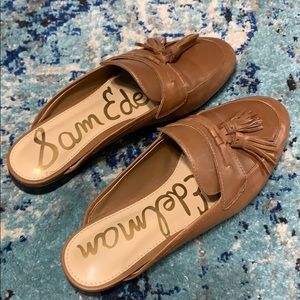 Sam Edelman size 6 Brown Leather Loafer Mules